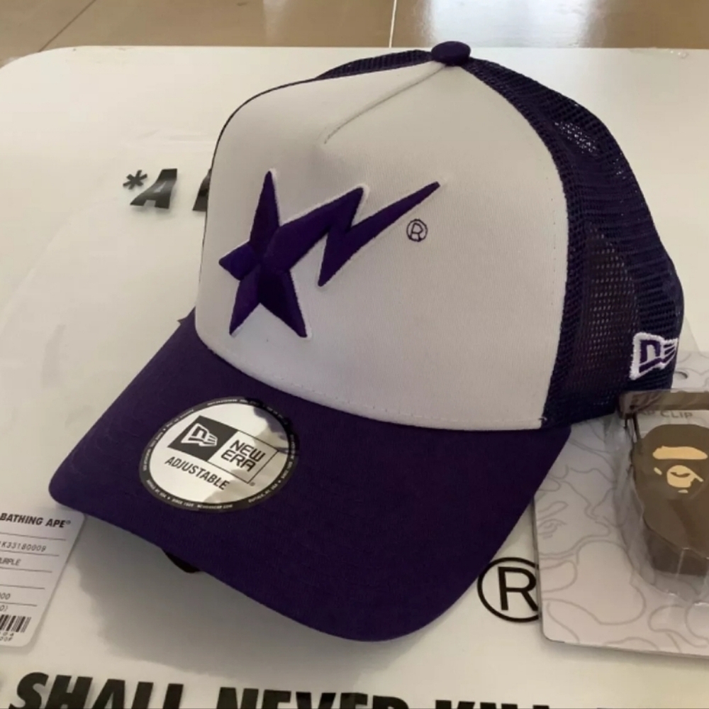 Bape Purple and White New Era Cap  ‼️ NEW ‼️